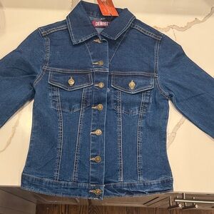 Denim Co Classic Blue Jacket with Gold Accents